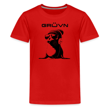 Load image into Gallery viewer, GRÜVN &quot;Seal in Shades&quot; Kids&#39; Premium T-Shirt - Black logo (11 Colors) - red
