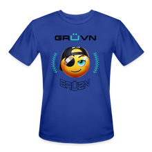 Load image into Gallery viewer, BRÜZN Men’s Moisture Wicking Performance T-Shirt - Yellow Logo 2 (4 Colors) - royal blue
