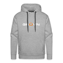 Load image into Gallery viewer, GRÜVN Men’s Premium Hoodie - TEAM GRUVN on back - White &amp; Orange logo (7 Colors) - heather grey
