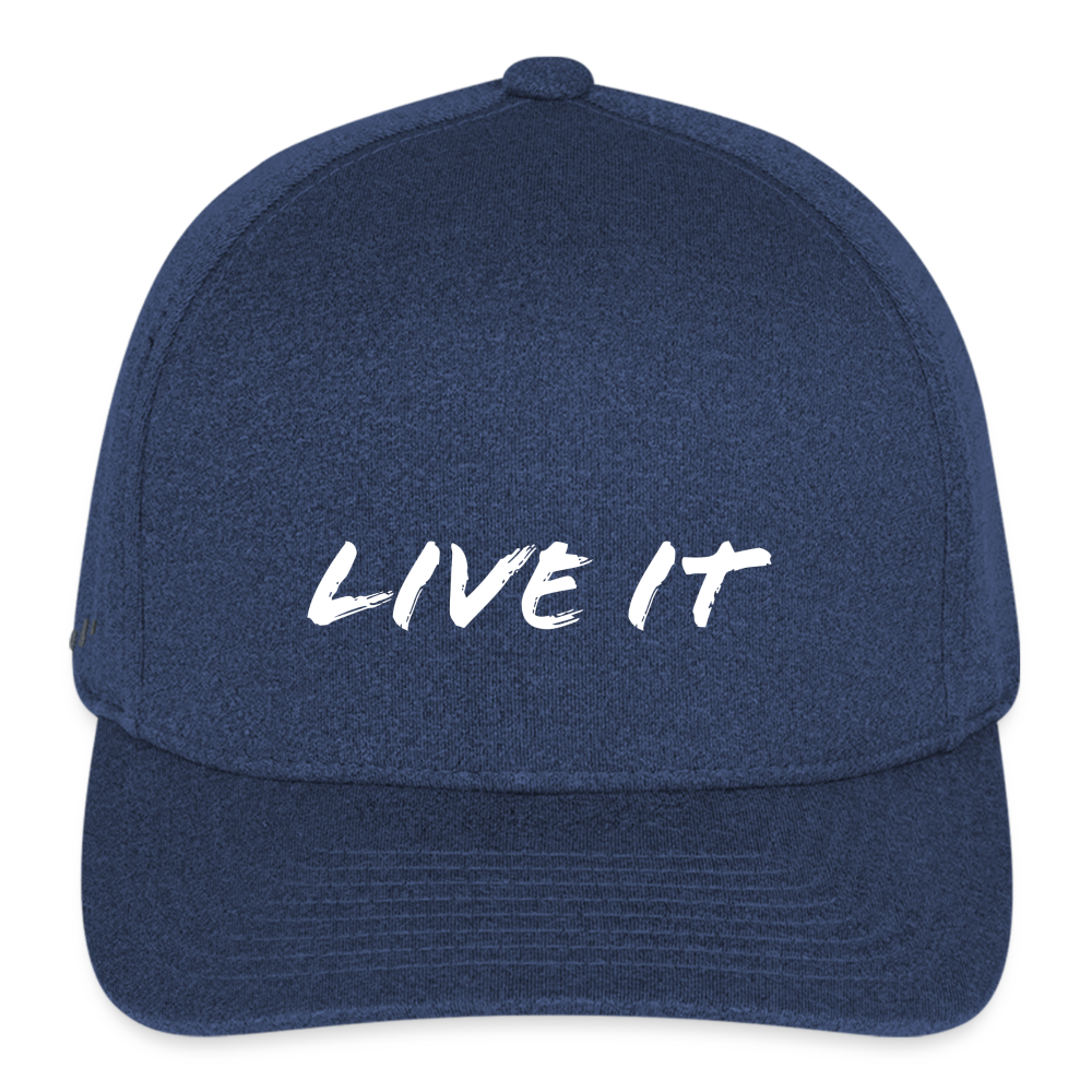 LIVE IT Flexfit Fitted Melange Cap - White Logo (3 Colors) - heather navy