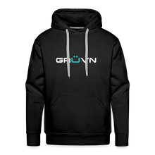 Load image into Gallery viewer, GRÜVN Men’s Premium Hoodie - White &amp; Blue Logo (9 Colors) - black
