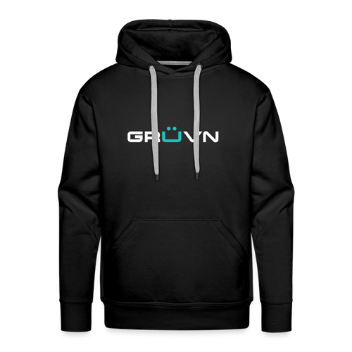 GRÜVN Men’s Premium Hoodie - White & Blue Logo (9 Colors) - black