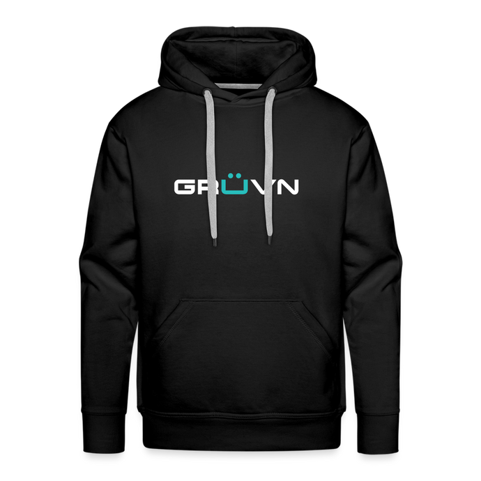 GRÜVN Men’s Premium Hoodie - White & Blue Logo (9 Colors) - black