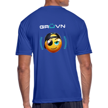 Load image into Gallery viewer, BRÜZN Men’s Moisture Wicking Performance T-Shirt - Yellow Logo (4 Colors) - royal blue

