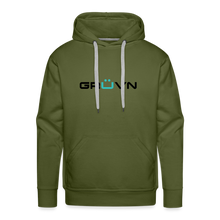 Load image into Gallery viewer, GRÜVN Men’s Premium Hoodie - Black &amp; Blue Logo (8 Colors) - olive green
