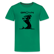 Load image into Gallery viewer, GRÜVN &quot;Seal in Shades&quot; Kids&#39; Premium T-Shirt - Black logo (11 Colors) - kelly green
