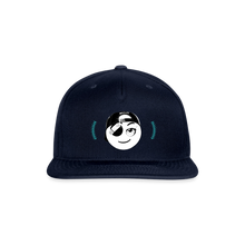 Load image into Gallery viewer, BRUZN Snapback Cap - White logo Blue stitches (3 hat colors) - navy
