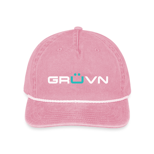 GRÜVN  Vintage Washed Rope Cap - White & Blue Logo (3 colors) - washed pink