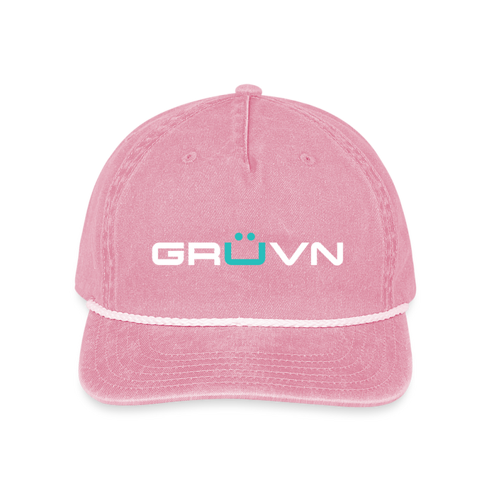 GRÜVN  Vintage Washed Rope Cap - White & Blue Logo (3 colors) - washed pink