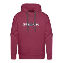 Load image into Gallery viewer, GRÜVN Men’s Premium Hoodie - White &amp; Blue Logo (9 Colors) - burgundy
