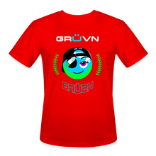 Load image into Gallery viewer, BRÜZN Men’s Moisture Wicking Performance T-Shirt - Blue and Green Logo (4 Colors) - red
