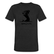 Load image into Gallery viewer, GRÜVN &quot;Seal in Shades&#39; Unisex Tri-Blend T-Shirt - Black Logo (5 Colors) - heather black
