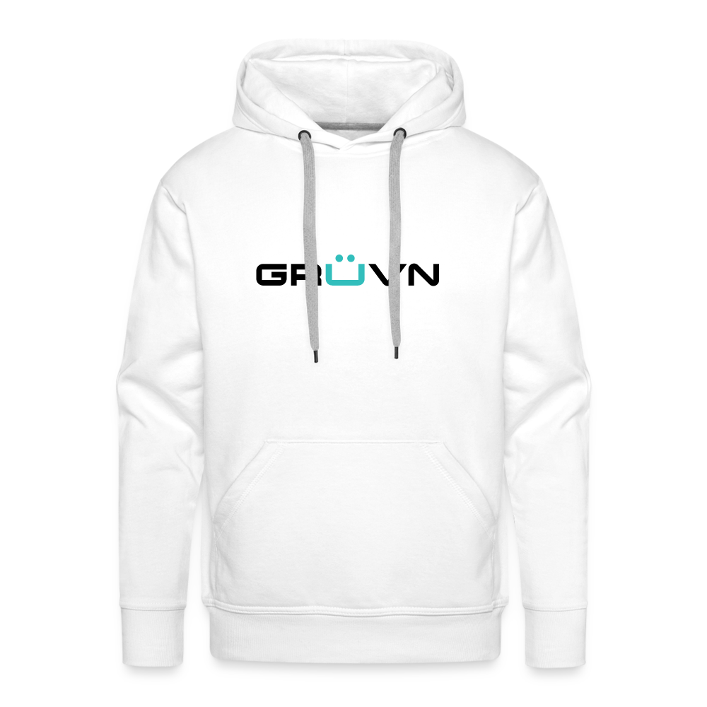 GRÜVN Men’s Premium Hoodie - Black & Blue Logo (8 Colors) - white