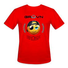 Load image into Gallery viewer, BRÜZN Men’s Moisture Wicking Performance T-Shirt - Yellow Logo (4 Colors) - red
