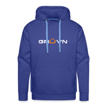 Load image into Gallery viewer, GRÜVN Men’s Premium Hoodie - TEAM GRUVN on back - White &amp; Orange logo (7 Colors) - royal blue
