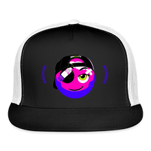 Load image into Gallery viewer, BRUZN Trucker Hat - Purple logo Purple stitches (3 hat colors) - black/white
