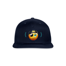 Load image into Gallery viewer, BRUZN Snapback Cap - Yellow logo Blue stitches (4 hat colors) - navy

