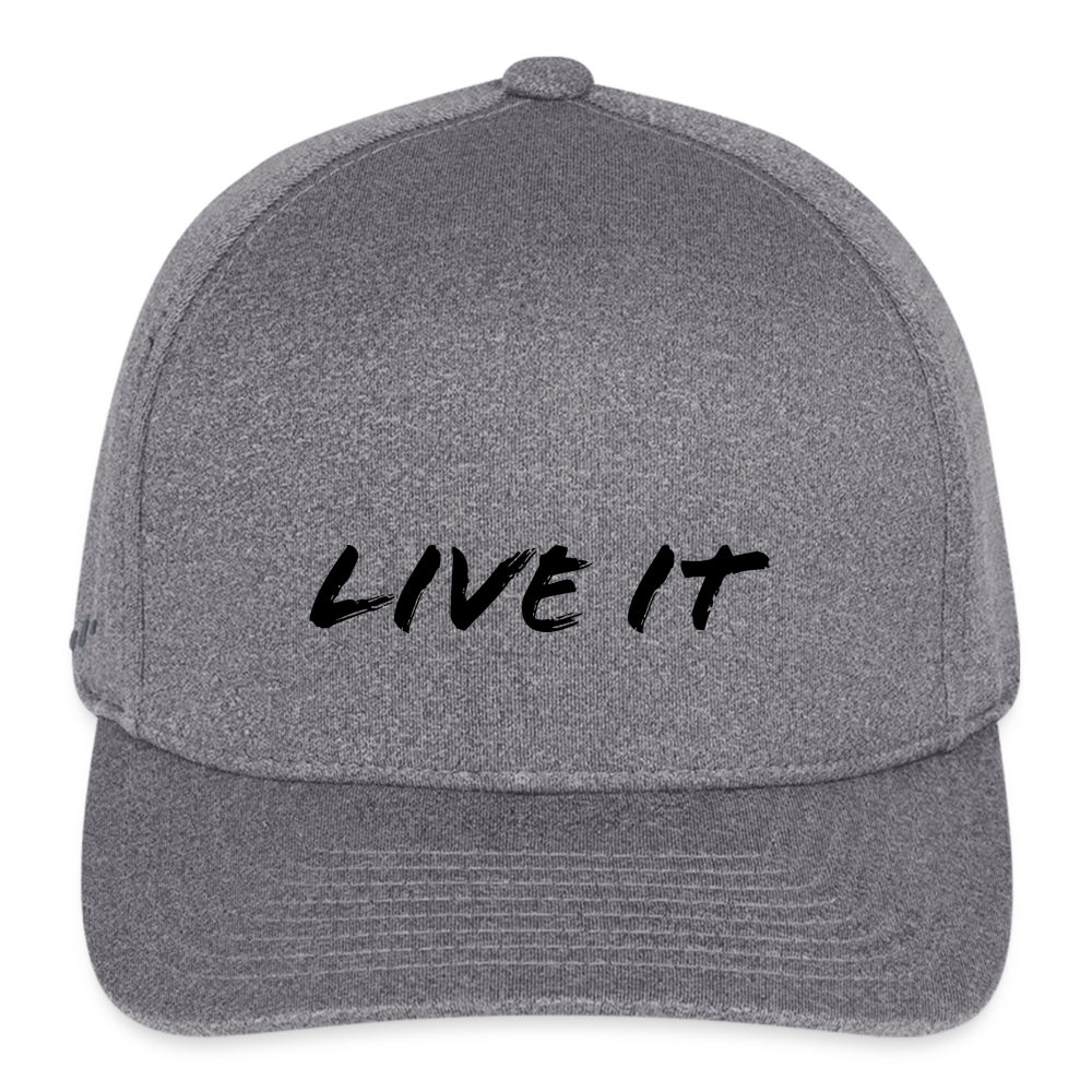 LIVE IT Flexfit Fitted Melange Cap - Black Logo - light heather gray