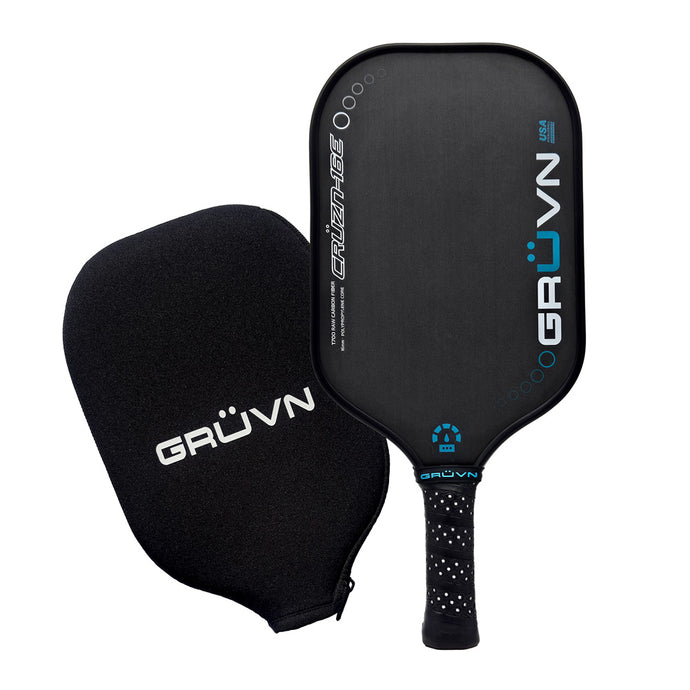 GRUVN CRUZN-16E pickleball paddle carbon fiber elongated short handle blue