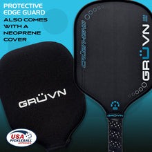 Load image into Gallery viewer, GRUVN CRUZN-16HD pickleball paddle hybrid shape carbon fiber blue
