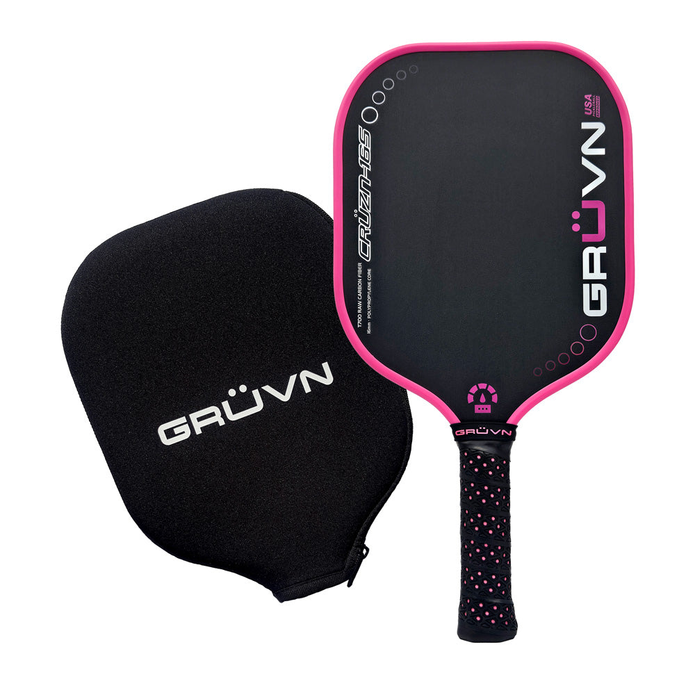 GRUVN CRUZN-16S pickleball paddle carbon fiber standard wide body shape pink
