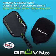 Load image into Gallery viewer, GRUVN CRUZN-16X pickleball paddle carbon fiber green 
