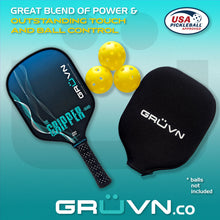 Load image into Gallery viewer, GRUVN GRIPPER-16HD hybrid graphite control pickleball paddles 
