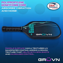 Load image into Gallery viewer, GRUVN GRIPPER-16HD hybrid graphite control pickleball paddles 
