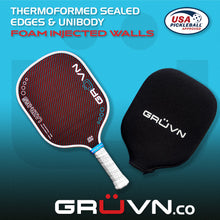 Load image into Gallery viewer, GRUVN LAZR-16S Kevlar carbon fiber pickleball paddles red standard wide body 16mm

