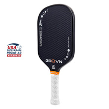 Load image into Gallery viewer, GRUVN LAZR-16X Full Foam pickleball paddle elongated Kevlar-carbon fiber blue
