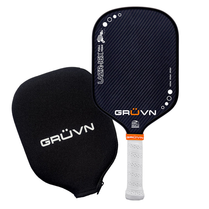 GRUVN LAZR-16X Full Foam pickleball paddle elongated Kevlar-carbon fiber blue