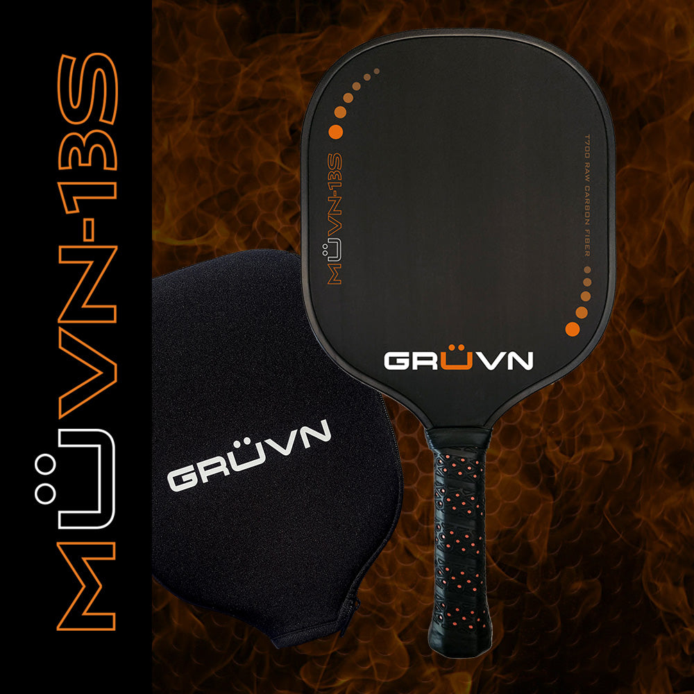 GRUVN MUVN-13S Thermoformed Wide Body Carbon Fiber Pickleball Paddle ...
