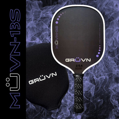 GRUVN MUVN-13S thermoformed carbon fiber pickleball paddle 13mm standard shape purple