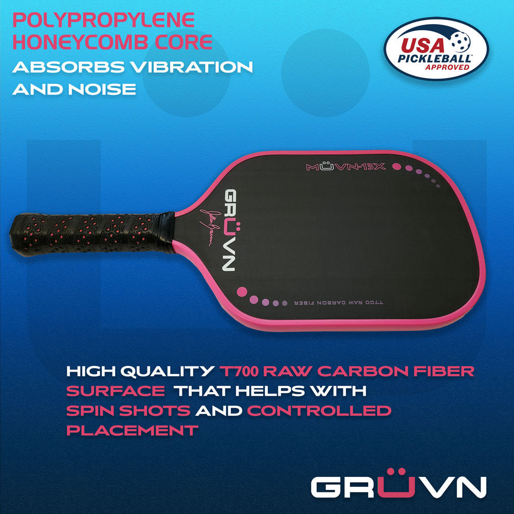 GRUVN MUVN-13X Thermoformed Carbon Fiber Pickleball Paddle Jill