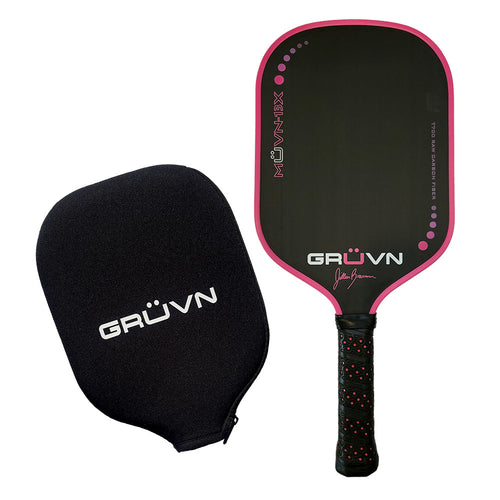 GRUVN MUVN-13X Jill Braverman JillyB thermoformed carbon fiber pickleball paddle  pink