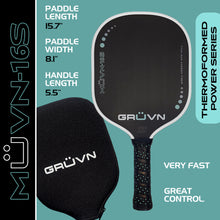 Load image into Gallery viewer, GRUVN MUVN-16S thermoformed pickleball paddle carbon fiber standard shape 16mm core
