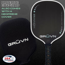 Load image into Gallery viewer, GRUVN MUVN-16S  pickleball paddle standard wide body thermoformed carbon fiber 16mm core mint green
