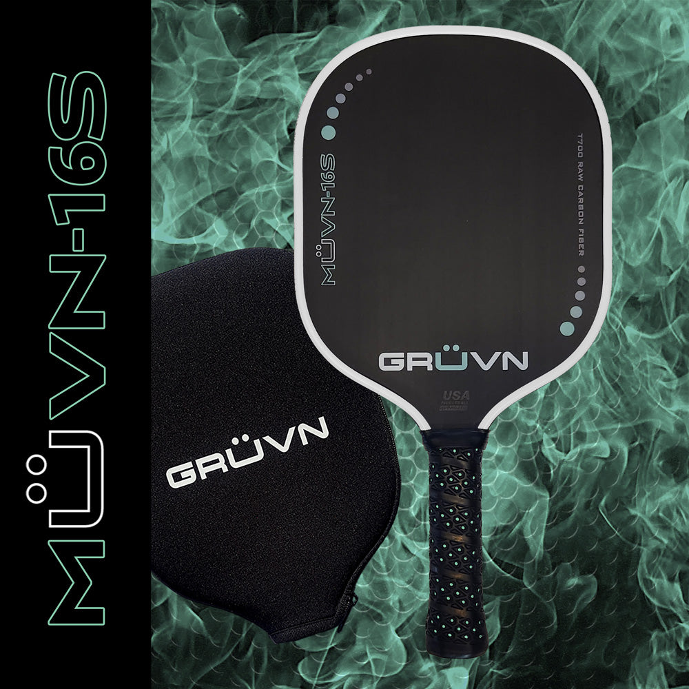 GRUVN MUVN-16S thermoformed pickleball paddle carbon fiber standard shape 16mm core