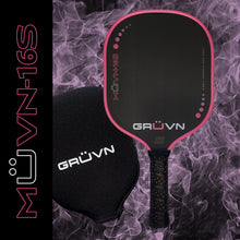 Load image into Gallery viewer, GRUVN MUVN-16S thermoformed pickleball paddle carbon fiber standard shape 16mm core pink
