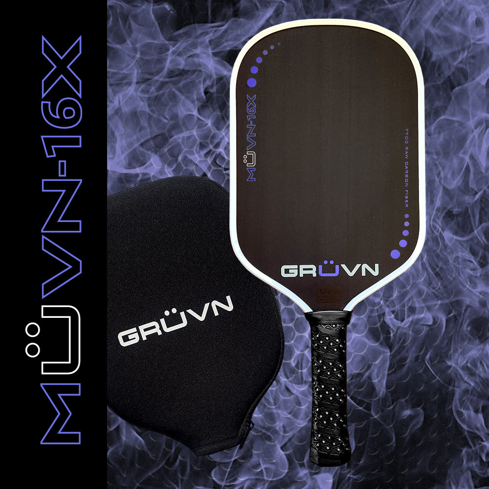 GRUVN Thermoformed pickleball paddle MUVN-16X purple carbon fiber 