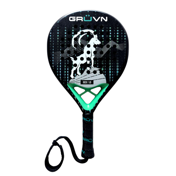 GRUVN Padel Racket Teardrop Shape 12K Carbon Fiber Pop Tennis Racket IBEX 1.0 12K Chockstone