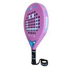 Load image into Gallery viewer, GRUVN Padel Racket Round Shape Carbon Pop Tennis Racket WALLCREEPER 1.0 Carbon Pink Smile
