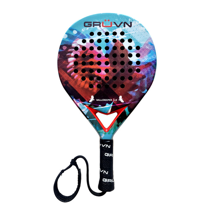 GRUVN Padel Racket Round Shape Carbon Pop Tennis Racket WALLCREEPER 1.0 Carbon Red Wing