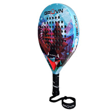 Load image into Gallery viewer, GRUVN Padel Racket Round Shape Carbon Pop Tennis Racket WALLCREEPER 1.0 Carbon Red Wing
