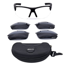 Load image into Gallery viewer, GRUVN pickleball protective eyewear glasses black frame interchangeable lens
