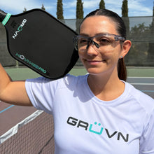 Load image into Gallery viewer, GRUVN pickleball protective eyewear glasses black frame interchangeable lens
