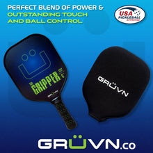 Load image into Gallery viewer, GRUVN Gripper-G16 graphite pickleball paddle 16mm with cover
