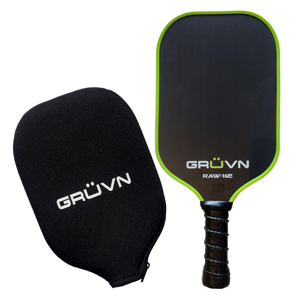 GRUVN RAW16E Carbon Fiber Elongated Pickleball Paddle T700 Raw Carbon