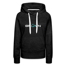 Load image into Gallery viewer, GRÜVN Women’s Premium Hoodie - White &amp; Blue Logo (8 Colors) - charcoal grey
