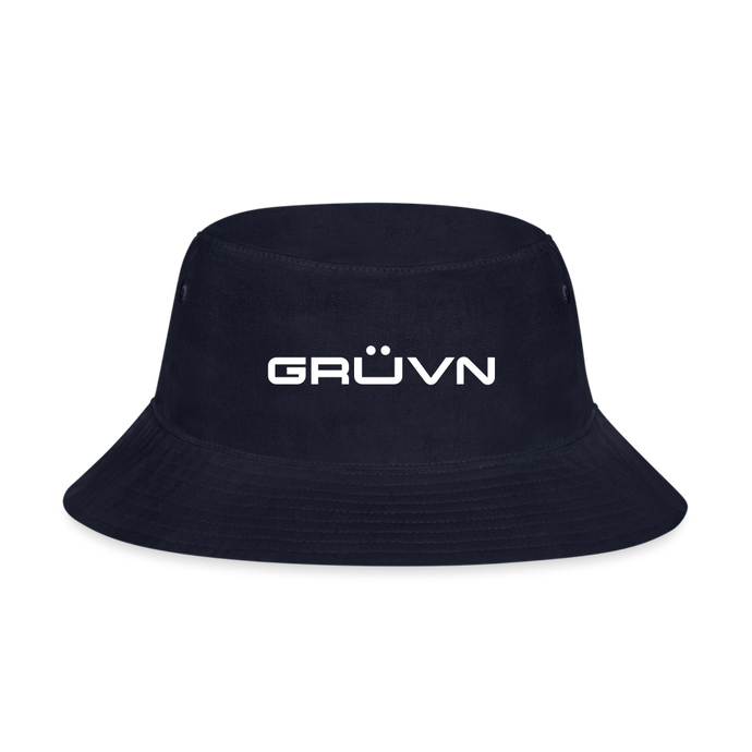 GRÜVN Bucket Hat - White Logo (4 Colors) - navy